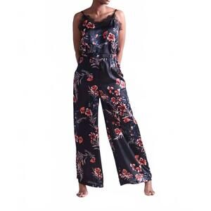 NEW MOLLY BRACKEN woven loungewear pants in dry flowers black